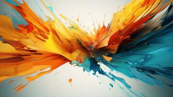 Colorful abstract painting on a white background. Generative AI photo
