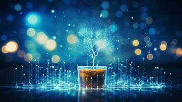 Futuristic growth in digital realm capturing innovation. Generative AI photo