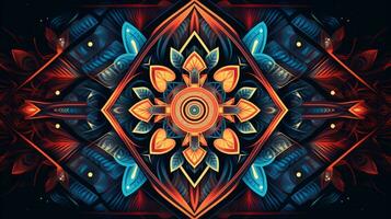 Geometric Symmetry Art. Generative AI photo