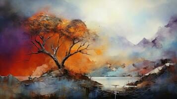 Enchanting abstract scene, essence of visual depth. Generative AI photo