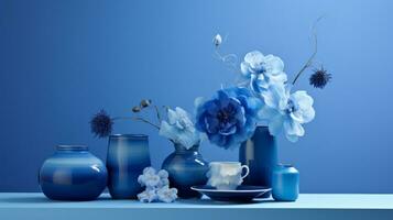 Dynamic blue tones, essence of vibrant shades. Generative AI photo