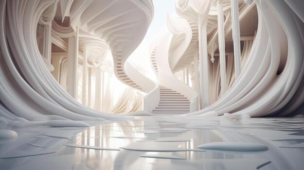 Showcasing dimensional artistry's power in 3D scene. Generative AI photo