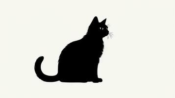 Regal Cat Silhouette. Generative AI photo