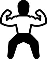 solid icon for muscles vector