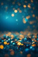 Bokeh Blue Background. AI generated photo