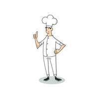 a male chef with a thumbs up vector