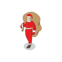 Santa Claus is carrying a sack containing gifts 02 vector