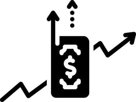 solid icon for increases vector