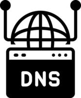 solid icon for dns vector