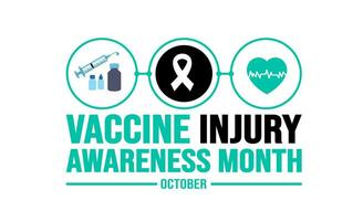 October is Vaccine Injury Awareness Month background template. Holiday concept. background, banner, placard, card, and poster design template with text inscription and standard color. vector