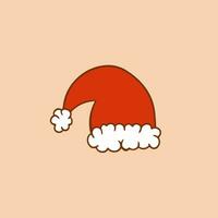 Christmas Santa Hat Symbol. Social Media Post. Christmas Vector Illustration.