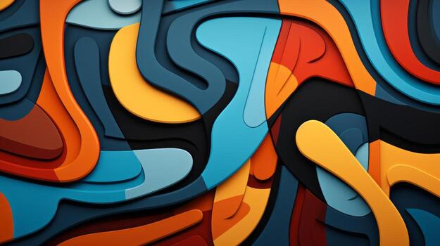 Artfully crafted abstract pattern of shapes and colors. Generative AI photo