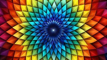 Colorful kaleidoscope optical illusion. Generative AI photo