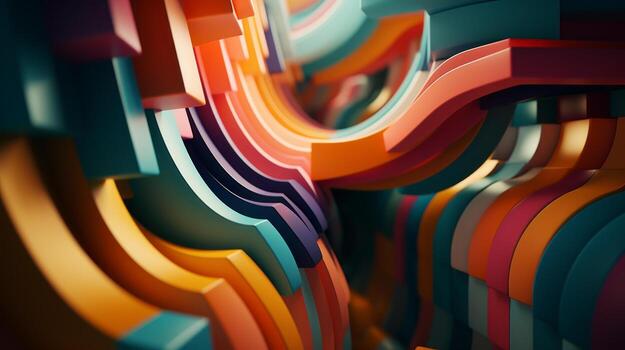 Artfully crafted 3D visual, colorful symphony. Generative AI photo