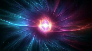 Blue and purple swirl with stars in the background. Generative AI photo