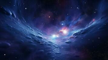 surrealista cósmico escena agujero de gusano galaxias generativo ai foto