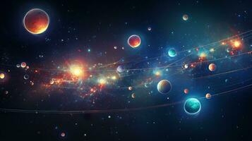 Abstract celestial composition celestial bodies energy. Generative AI photo
