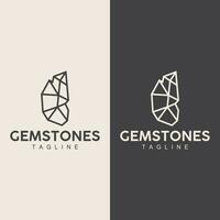 Gemstone Logo Stone Jewelry Vector Template Premium