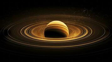 Detailed illustration rings Jupiter. Generative AI photo