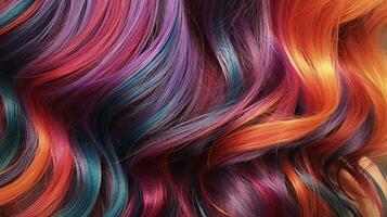 Close up of ever changing hair color patterns. Generative AI photo