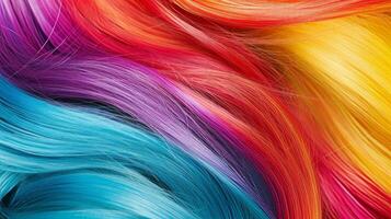 Hair capturing the essence of a rainbow. Generative AI photo