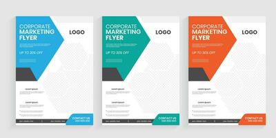 A4 size flyer with minimal abstract shape design element vector