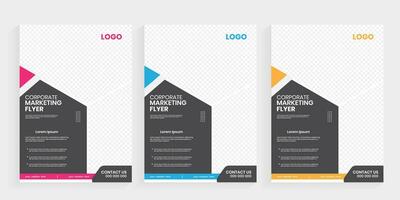 A4 size flyer with minimal abstract shape design element vector