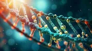 DNA with visible mutations. Generative AI photo