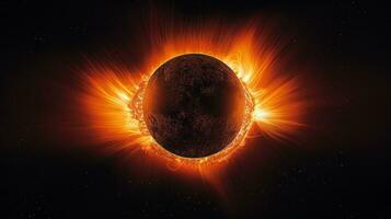 Stunning solar eclipse captured in all its glory. Generative AI photo