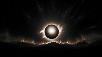 Celestial event solar eclipse. Generative AI photo