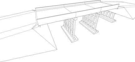 3D illustration of pedestrian bridge in concept vector