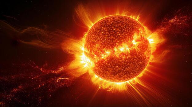 Bright sun is seen in this artist's rendering. Generative AI photo