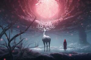 Surreal concept of Yuletide essence. Generative AI photo