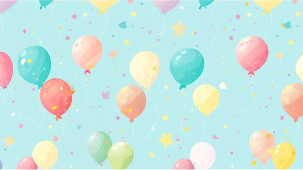 vistoso globos flotante en el cielo. generativo ai foto