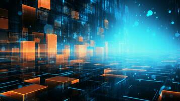 Futuristic technology essence in abstract backdrop. Generative AI photo