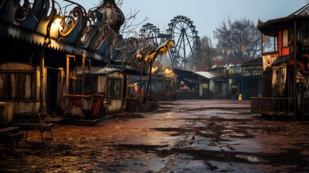 Street that has a bunch of buildings on it. Generative AI photo