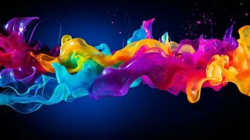 Vibrant Technicolor Splash. Generative AI photo