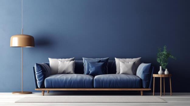 Midnight blue canvas, deep mysterious allure. Generative AI photo