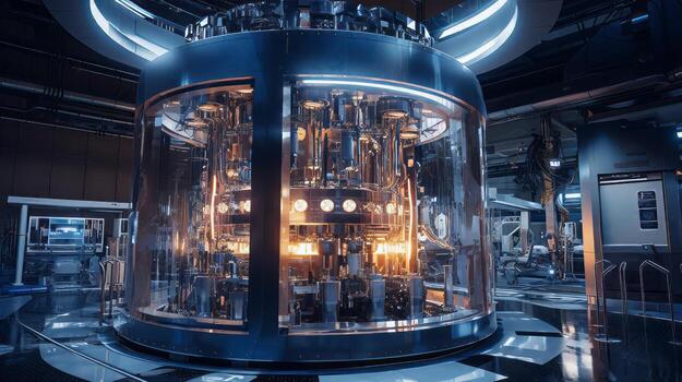 The inner workings of a nuclear reactor. Generative AI photo