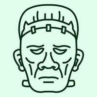 Vector Line art illustration Frankenstein. Simple Frankenstein. Frankenstein icon lineart for the illustration design, website and graphic design.