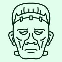 Vector Line art illustration Frankenstein. Simple Frankenstein. Frankenstein icon lineart for the illustration design, website and graphic design.