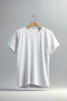 White T-Shirt, Mockup template for design print. AI generated photo