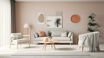 Generative AI, Simplicity in Style A Minimalist Living Room Design photo