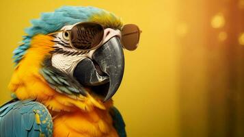 generativo ai, vibrante guacamayo un vistoso aviar fashionista foto