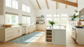 Generative AI, Seaside Serenity A Coastal Style Kitchen photo