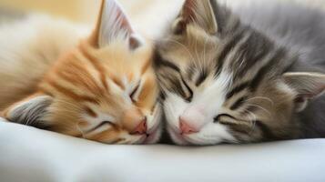 Snuggle Buddies Cozy Kitten Cuddles, AI Generative photo