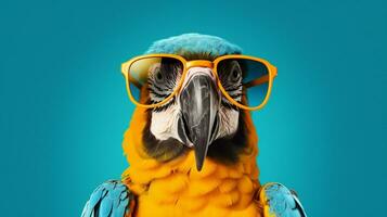 Generative AI, Vibrant Macaw A Colorful Avian Fashionista photo