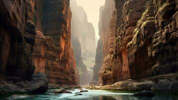 Generative AI, Canyon Vistas Exploring the Majesty of Nature's Chasms photo