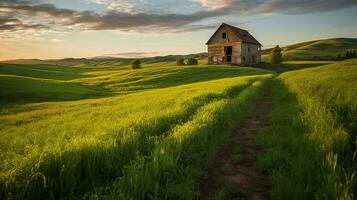 generativo ai, campos de tranquilidad abrazando el rural encantos foto