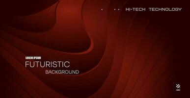 3D Dark red paper waves abstract banner design. Elegant wavy vector background.